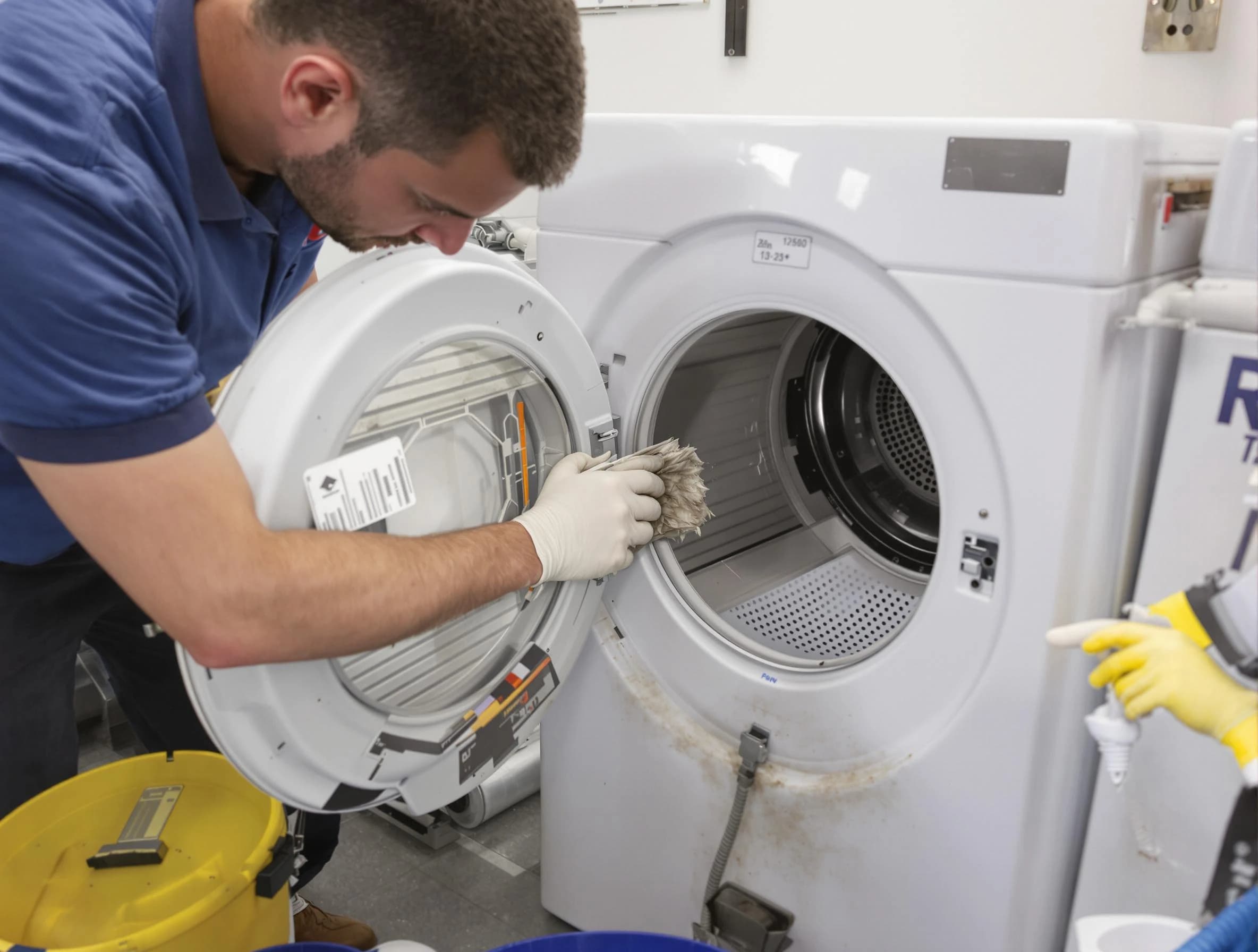 Roswell Dryer Vent Cleaning specialist performing detailed lint trap cleaning service in Roswell