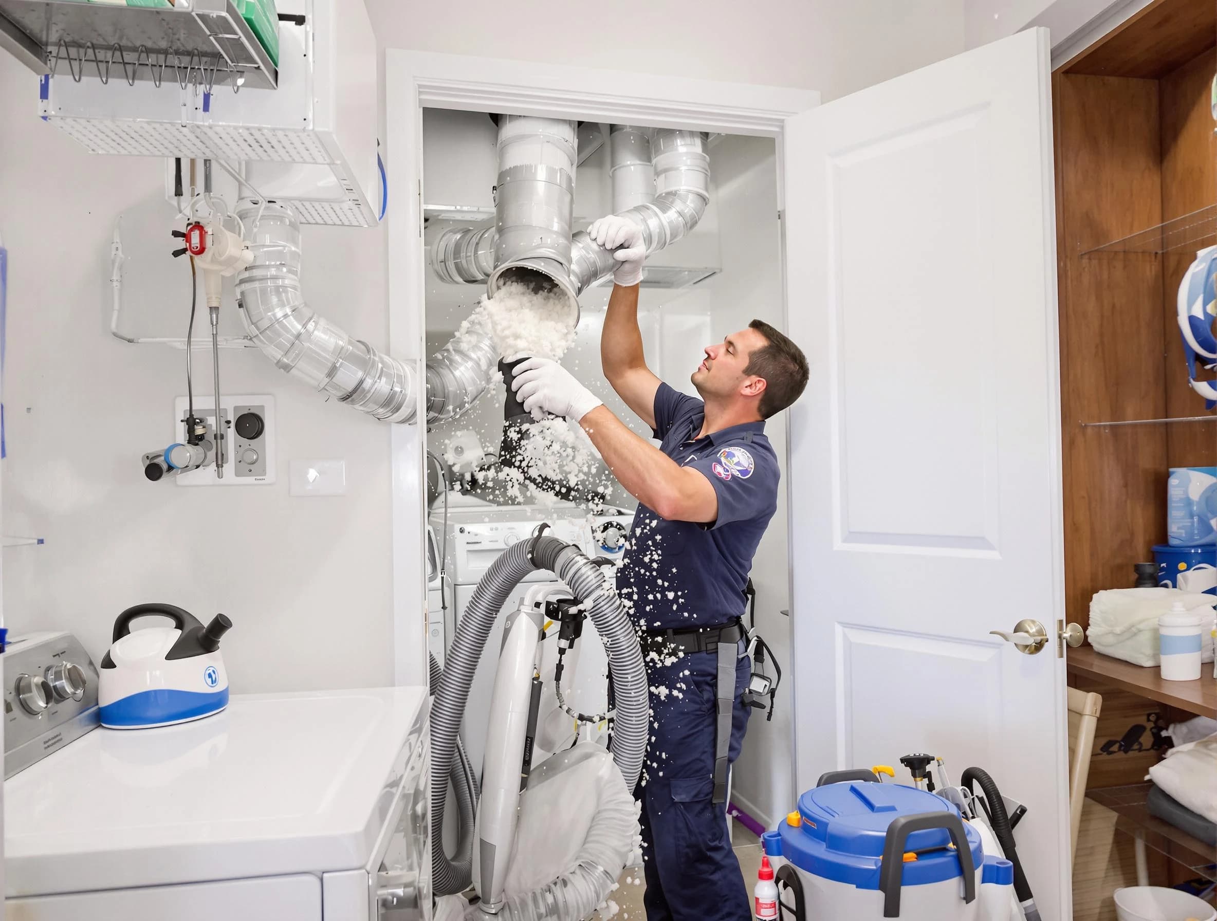 Roswell Dryer Vent Cleaning technician delivering thorough residential dryer vent cleaning service in Roswell
