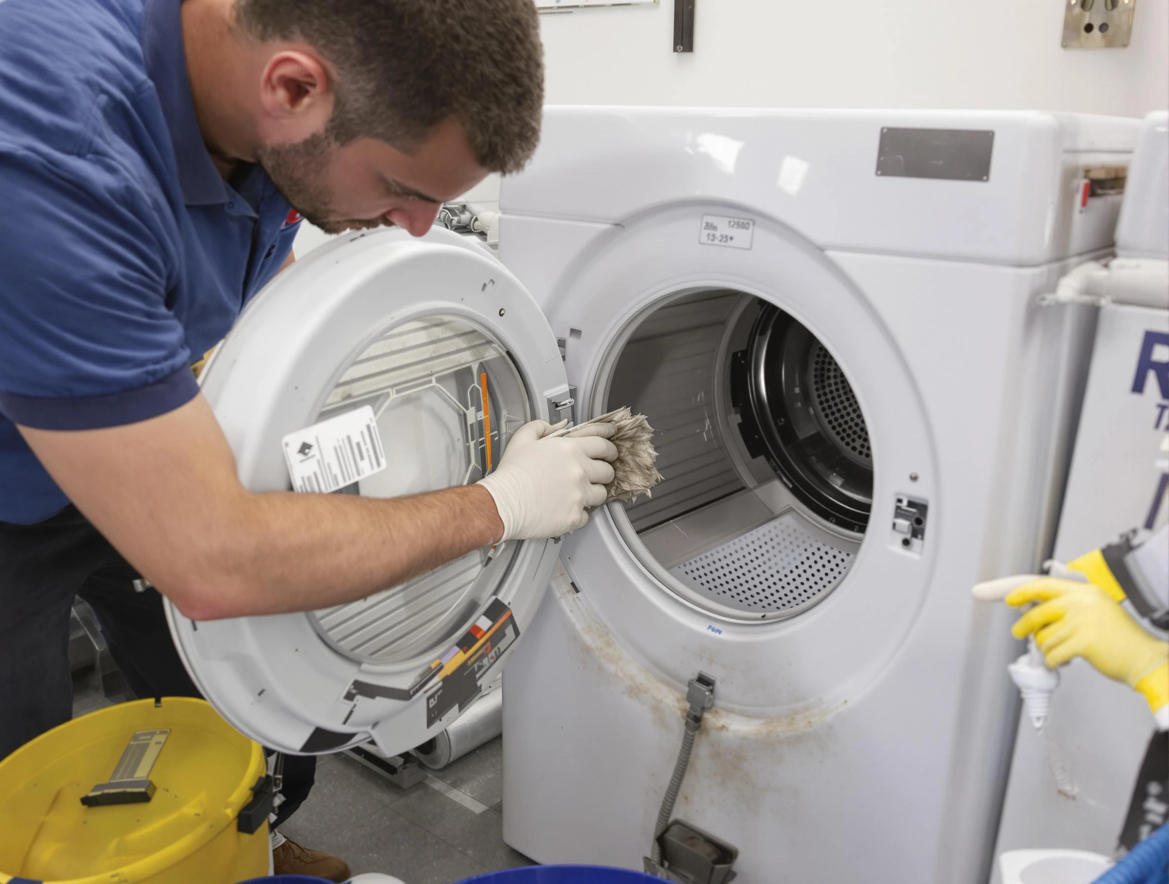 Roswell Dryer Vent Cleaning specialist performing detailed lint trap cleaning service in Roswell
