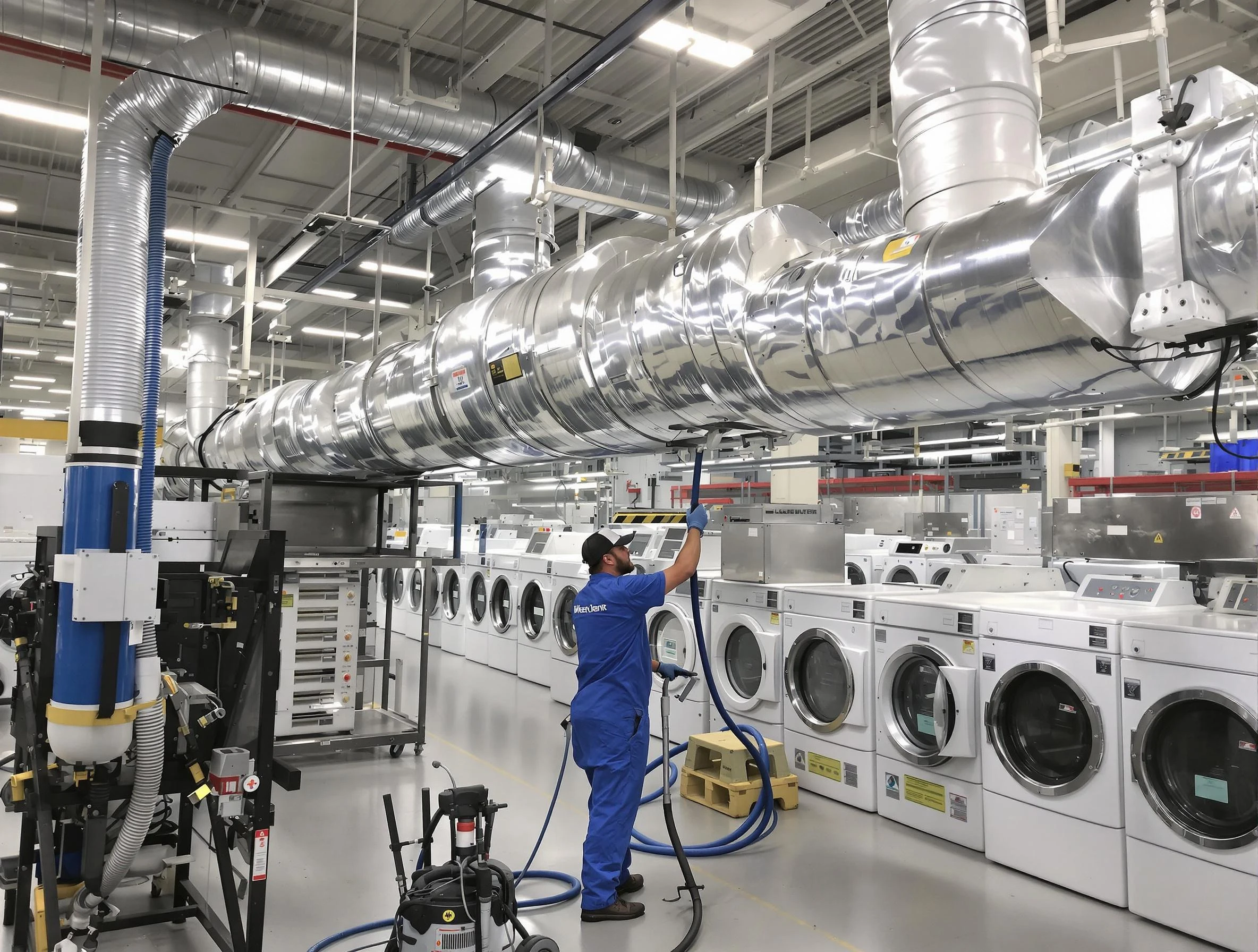 Roswell Dryer Vent Cleaning team performing heavy-duty industrial dryer vent cleaning in Roswell